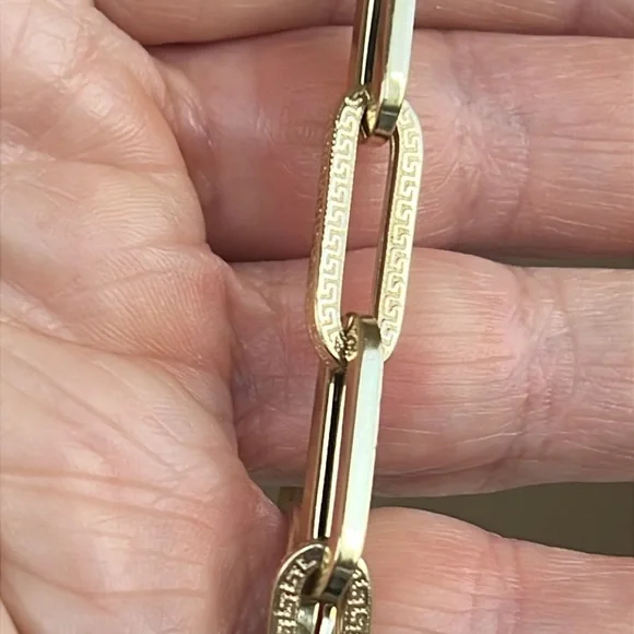 14 karat gold paper clip Bracelet - Picture 5 of 6